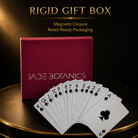 Boîte à cartes à jouer plaquée or magique avec logo, design personnalisé, boîte cadeau exquise, cartes de poker en papier de haute qualité pour cadeau