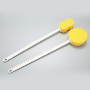 Flexible Length Design Oval <b>Bath</b> Brushes Body Dry Brush Body Scrubber Long Handle Sponges Boar Bristle Skin Cleaning Back Body - Product Image 1