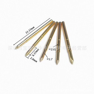 Sonda de prueba con baño de oro PA125 B, punta recta de 2.0mm con pin de resorte para piezas de instrumentos - Product Image 3