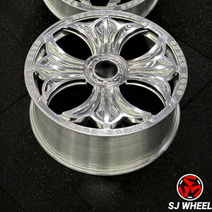 Rines Forjados SJ Chrome Hearts Pulidos de 20-24 Pulgadas, Estilo Vintage Retro, Compatibles con Chevy Impala, <span class=keywords><strong>Lincoln</strong></span>, Cadillac Deville, Rolls Royce - Product Image 4