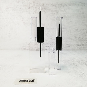 Flacon cosmétique vide en plastique transparent à double embout pour cils et eye-liner, avec bouchon à vis et logo personnalisé pour faux cils - Product Image 6
