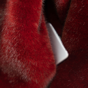 Venta al por mayor abrigo de piel sintética chaqueta de piel sintética de Borgoña chaquetas de piel sintética de moda abrigo de piel sintética fabricante en China - Product Image 4