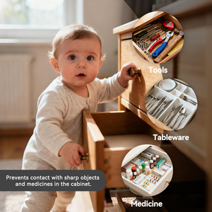 Cerradura de Seguridad <span class=keywords><strong>para</strong></span> Puertas de Armarios a Prueba de Niños, Protección Antipinzamiento <span class=keywords><strong>para</strong></span> Cocina, Baño y Hogar - Product Image 4