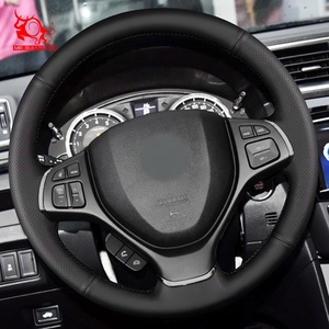 Funda para volante de estilo deportivo <span class=keywords><strong>Suzuki</strong></span> <span class=keywords><strong>Baleno</strong></span> 2016, cuero y fibra de carbono, ajuste personalizado, diseño de accesorios para coche - Product Image 6