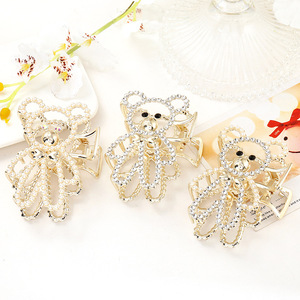 Korean Style Faux Pearl Hair <b>Clip</b> Rhinestone Shark <b>Clip</b> For Women Back Of Head Daily Use High Quality - Product Image 2