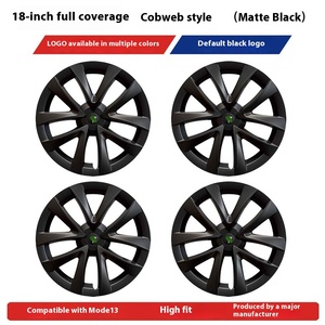Naibaior - Juego de 4 Cubiertas para Ruedas de Tesla Model <span class=keywords><strong>3</strong></span> y Model S de 18 Pulgadas, Diseño de Telaraña de Plástico, Decoración de Mejora/Actualización, Protección - Product Image 6