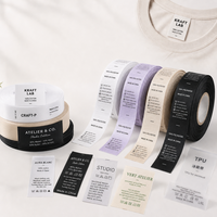 Étiquettes d'entretien personnalisées de luxe imprimées en rouleau, en satin, coton, nylon, taffetas, pour vêtements