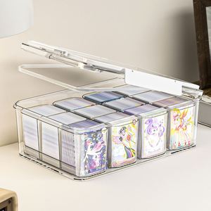 Boîte de rangement pour cartes en plastique, grande capacité, transparente, pour jeux de cartes, avec compartiments, écologique - Product Image 3