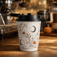 Gobelet à double paroi pour boissons chaudes Halloween, en forme de chaudron, en carton kraft, isolé, résistant à la chaleur, jetable, pour cidre de pomme, 8 oz, vente en gros