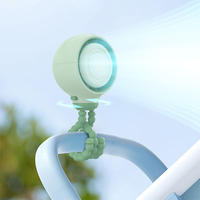 Ventilateur portable pour poussette, avec clip et trépied, 4000 mAh, ventilateur flexible de type pieuvre pour extérieur, rechargeable USB, pour poussette et landau