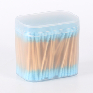 YUZMEI Boîte de 300 cotons-tiges en plastique, support pour cotons-tiges, boîte de rangement pour cotons-tiges, lingettes pour ongles, démaquillant de <span class=keywords><strong>voyage</strong></span>, étui de rangement pour tampons démaquillants - Product Image 3