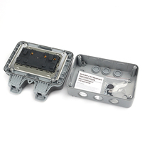 Boîtier de prise murale extérieur étanche IP66 en ABS, OEM EKYK EK22, industriel, 13A, double prise britannique avec indicateur, 2 sorties
