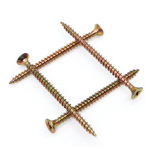 Vis autotaraudeuses pour aggloméré à tête fraisée zinguée, double filetage, pour poignées de porte, avec tige longue dissimulée et embout sphérique en PP - Product Image 1