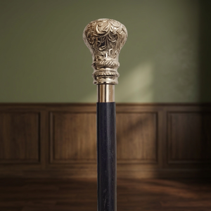 Bastón de latón Vintage de lujo con mango tallado antiguo senderismo y regalo elegante para artistas mayores Navidad-hombres con estilo - Product Image 4