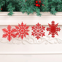 Décorations de Noël suspendues en forme de flocon de neige creux, en plastique, pailletées, faites à la main, 10 cm
