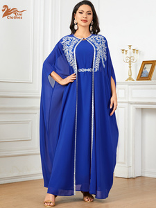 Vêtements islamiques de haute qualité pour femmes musulmanes Vente en gros en usine Costume de soirée deux pièces à manches longues manches chauve-souris Abaya turque pour voiles - Product Image 4