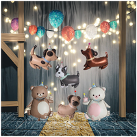Nouveau mat anniversaire chapeau ballon animal de compagnie en forme de feuille ballons dessin animé Husky Bago chien tacheté pour les décorations de fête
