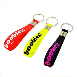 Customization Wristband With <b>Keyring</b> Silicone Design Your Own Rubber Keychain for Gifts - Product Image 2