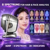 Analyseur de peau et de cuir chevelu AI 36MP, appareil d'imagerie faciale à 8 spectres, plus de 20 indicateurs d'analyse avec gestion des données client