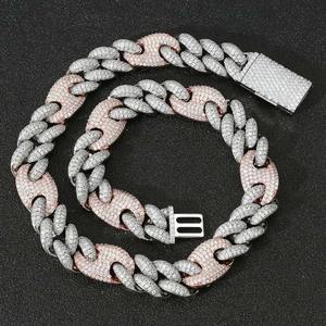 Pulsera de Lujo de Plata Esterlina con Diamantes de Moissanita de Corte Brillante de 12mm Estilo Miami Iced G Link, Pulseras Cubanas al por Mayor - Product Image 1