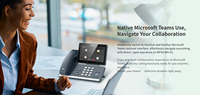 Teléfono IP Yea-link MP58-WH E2 para Microsoft Teams, Pantalla Táctil de 7 Pulgadas, Wi-Fi 5, Doble Gigabit PoE, Audio HD, Teléfono de Escritorio Empresarial para Colaboración VoIP