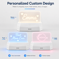 Vitrine carrée mince en acrylique, fabrication OEM sur mesure, base rectangulaire stable avec éclairage LED pour présentoirs de bureau