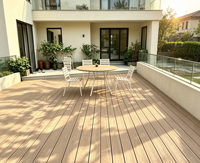 Plancher extérieur en WPC imitation bois chêne, antidérapant, résistant à l'humidité, design moderne, pour cour et jardin, garantie 2 ans