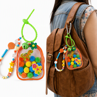 Sac fourre-tout léger en PVC transparent pour boîte mystère, idéal pour poupées en coton et kit de fabrication de bracelets avec perles