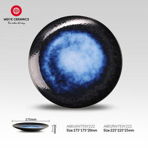 <span class=keywords><strong>Plato</strong></span> Redondo de Porcelana Esmaltada Azul Horizonte WEIYE UNIVERSE para Restaurante, Platos de Cena de Cerámica, <span class=keywords><strong>Plato</strong></span> de Porcelana Negra - Product Image 3