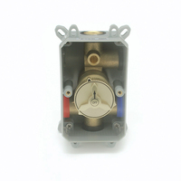 Robinet de douche mural thermostatique carré moderne en laiton brossé doré, mitigeur à poignée unique avec jet pluie, garantie 5 ans, sans glissement