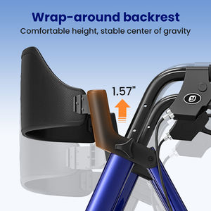 बड़े एंटी स्लिप व्हील के साथ एल्यूमीनियम रोलेटर वॉकर वॉकर, वरिष्ठ गतिशीलता के लिए नरम कुशन सीट हल्के फ्रेम - Product Image 4