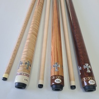 Stik Biliard Carom 3 Cushion Berkualitas Tinggi Buatan Tangan, Kayu Tulip Solid dengan Inlay Kayu Asli/Kayu Maple Harimau/Kayu Ular, Ukuran 142cm+12mm, Ukuran Ujung 3/8-10, Sambungan 3 Cushion