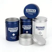 Pot en aluminium de qualité supérieure avec impression sérigraphique personnalisée, 250 ml, 650 ml, 2000 ml, pour l'emballage de médicaments, de vitamines et de capsules