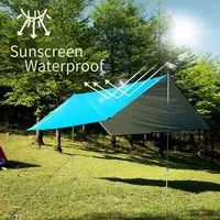 Ultralight açık büyük güneş barınak su geçirmez yağmur Fly araba için, Park, plaj ve açık kamp çadır kullanımı gölgelik