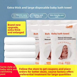 Serviette de Bain Jetable Écologique Triple Couche Polyester/Coton Douce Épaisse Très Absorbante Portable pour Voyage et Hygiène - Product Image 5