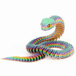 Modelo de Serpiente Víbora Articulada Impresa en 3D Multicolor, Decoración de Escritorio, Regalo Creativo, Juguete Cognitivo - Product Image 4