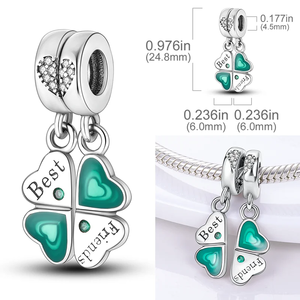 Abalorio de Plata de Ley 925 2 en 1 <span class=keywords><strong>con</strong></span> Forma de Corazón, Colgante para <span class=keywords><strong>Madre</strong></span> e Hija, Amante, Amiga, Compatible <span class=keywords><strong>con</strong></span> Pulseras Originales, Joyería DIY - Product Image 4