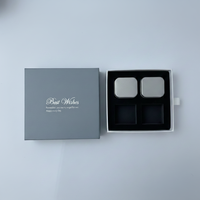 Boîte cadeau de luxe en carton rigide recyclable sur mesure, de forme carrée, pour lunettes et montures, avec finition bronzée et fermeture magnétique