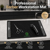 Tapis de Barbier Personnalisé en PVC et Silicone, Antidérapant 3D à Picots, pour Outils de Coiffure, Tapis de Travail pour Salon de Coiffure, OEM
