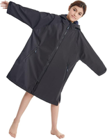 Usine surdimensionné Nylon bain Parka imperméable mince polaire doublé Poncho adulte chaud sec changeant Robe Polyester coupe-vent Surf