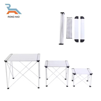 Tables de camping pliables et déroulables personnalisables pour l'extérieur, table pliante de voyage à roulettes