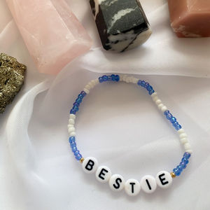 Bracelet personnalisé avec lettre et nom, bijoux en perles avec image de mot, pour femmes, filles, maman - Product Image 3