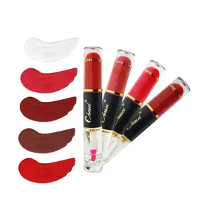 Clear Vegan Lip Lacquer With Lip Tint Wholesale High Shine Double Sided Lipgloss