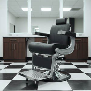 Chaise de <span class=keywords><strong>Barbier</strong></span> Takara <span class=keywords><strong>Belmont</strong></span> en Cuir Noir et Métal, Design Classique, Mobilier de Salon, Fauteuil de Coiffure Negro – Offre Spéciale - Product Image 1