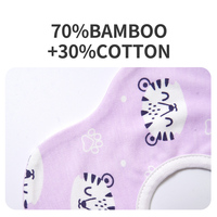 Bavoirs ronds pour bébé 70% bambou 30% coton, imprimé dessin animé, bavoir d'alimentation sans manches pour bébé