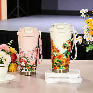 Bouteille d'eau en acier inoxydable écologique au meilleur <span class=keywords><strong>prix</strong></span>, grande capacité, portable, gobelet de voiture avec couvercle à paille, cadeaux d'affaires - Product Image 2