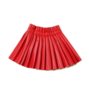 OEM Custom Absolve Cleaning Jupes plissées synthétiques à volants en cuir PU pour filles Modèles de jupes courtes en tricot extensibles - Product Image 5