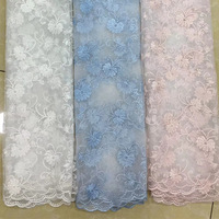 Tissu en dentelle multicolore brodé, tissu en organza fleuri pour robe de mariée