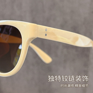 Lunettes de soleil polarisées rétro à monture blanche pour femmes 19496 Protection UV400 Pare-soleil haute définition - Product Image 4