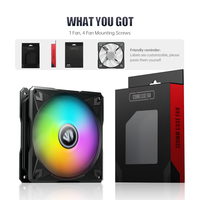 Ventilateur PC RGB noir à bas prix, vente chaude, ventilateur de refroidissement 120 mm pour boîtier d'ordinateur avec dissipateur thermique en aluminium